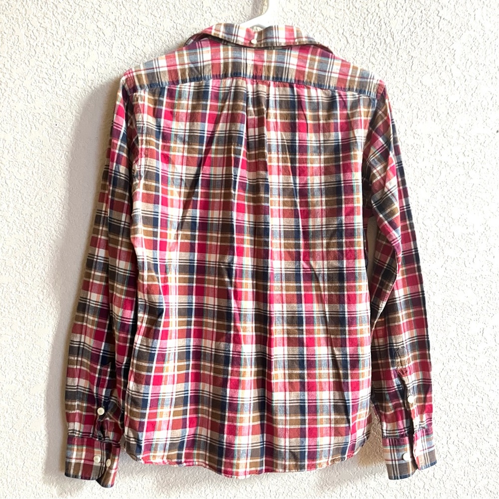 Kiel James Patrick Shirt Mens M Indian Madras Red Plaid Button Down Long Sleeve‎ - Picture 8 of 10